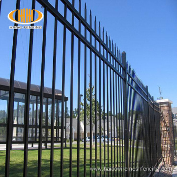 custom powder coated metal tubular picket iron fence